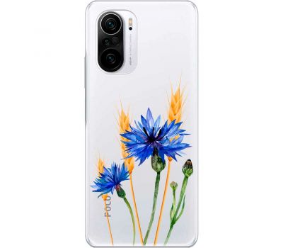 Чохол для Xiaomi Poco F3 Mixcase квіти волошки в колосках