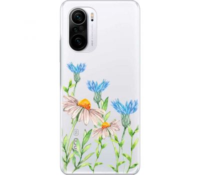 Чохол для Xiaomi Poco F3 Mixcase квіти волошки та ромашки