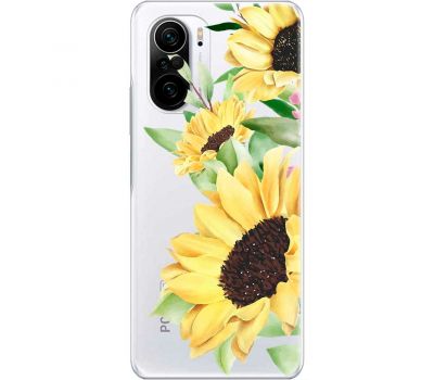 Чохол для Xiaomi Poco F3 Mixcase квіти великі соняшники