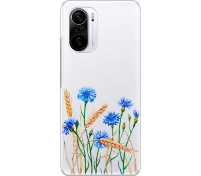 Чохол для Xiaomi Poco F3 Mixcase квіти волошки в пшениці