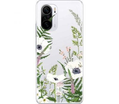 Чохол для Xiaomi Poco F3 Mixcase квіти білі квіти лісові трави