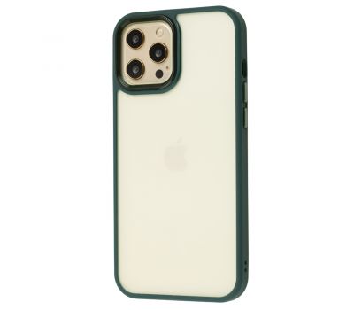 Чохол для iPhone 12 Pro Max Metal Buttons темно-зелений