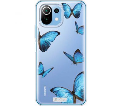 Чохол для Xiaomi Mi 11 Lite Mixcase метелики блакитний колір