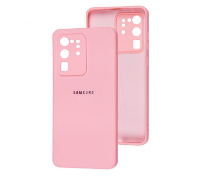 Чохол для Samsung Galaxy S20 Ultra (G988) Square camera full рожевий / light pink