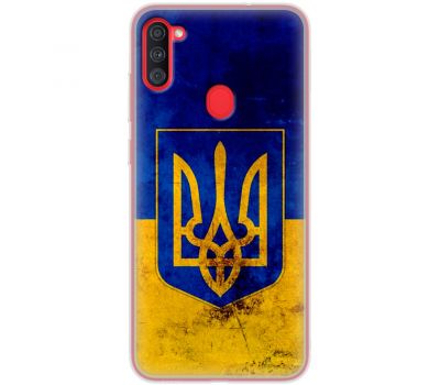 Чохол для Samsung Galaxy A11 / M11 MixCase патріотичні Герб на тлі Прапора