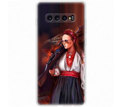 Чохол для Samsung Galaxy S10+ (G975) MixCase патріотичні українка з автоматом