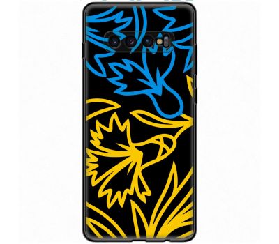 Чохол для Samsung Galaxy S10+ (G975) MixCase патріотичні синє-жовта лілія