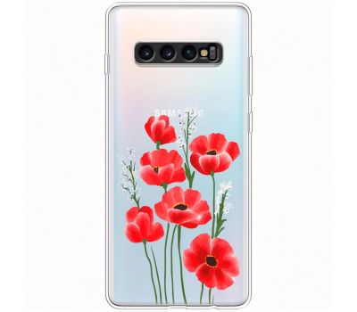 Чохол для Samsung Galaxy S10+ (G975) Mixcase квіти маки в польових травах