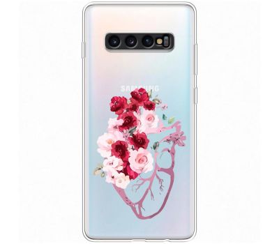 Чохол для Samsung Galaxy S10+ (G975) Mixcase квіти серце поросло квітами