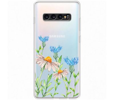 Чохол для Samsung Galaxy S10+ (G975) Mixcase квіти волошки та ромашки