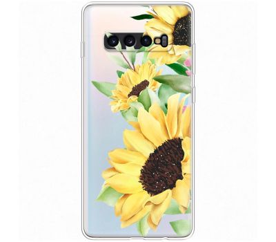 Чохол для Samsung Galaxy S10+ (G975) Mixcase квіти великі соняшники