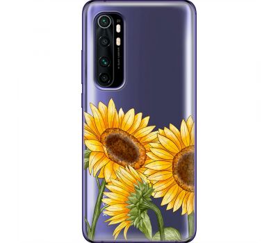 Чохол для Xiaomi Mi Note 10 Lite Mixcase квіти три соняшники