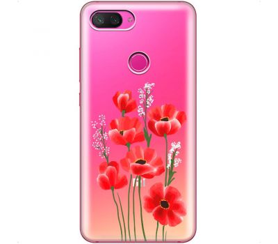 Чохол для Xiaomi Mi 8 Lite Mixcase квіти маки в польових травах