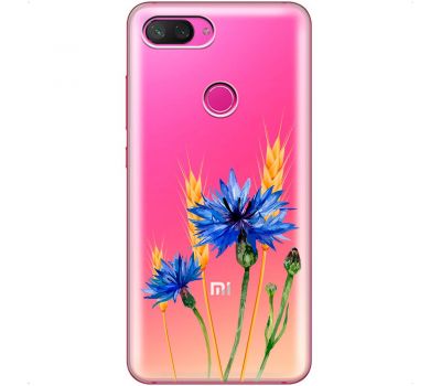 Чохол для Xiaomi Mi 8 Lite Mixcase квіти волошки в колосках
