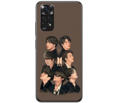 Чохол для Xiaomi Redmi Note 11 / 11s MixCase BTS на коричневому