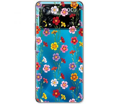 Чохол для Xiaomi Poco X4 Pro 5G Mixcase квіти патерн квіткових ліан
