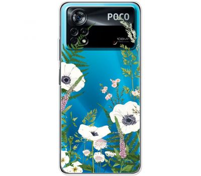 Чохол для Xiaomi Poco X4 Pro 5G Mixcase квіти білі квіти лісові трави