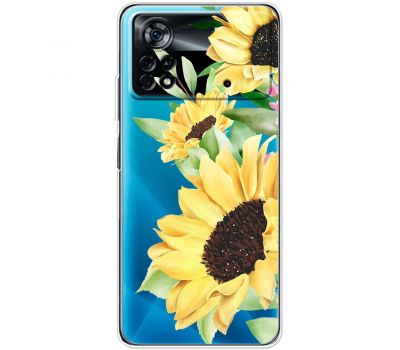 Чохол для Xiaomi Poco X4 Pro 5G Mixcase квіти великі соняшники
