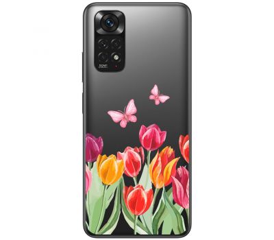 Чохол для Xiaomi Redmi Note 11 / 11s Mixcase квіти тюльпани з двома метеликами