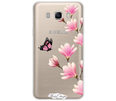 Чохол для Samsung Galaxy J5 2016 (J510) Mixcase квіти рожеві та метелик