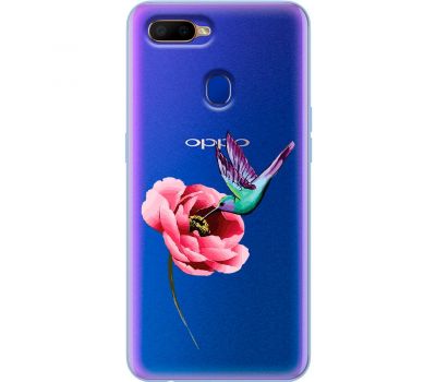 Чохол для Oppo A5s / A12 Mixcase квіти колібрі в півоні