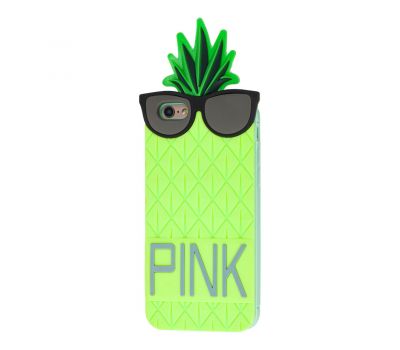 3D чохол pink для iPhone 6 ананас зелений