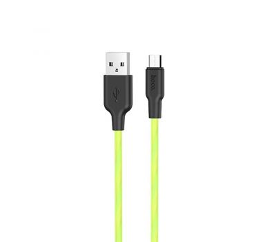 Кабель USB Hoco X21 Plus fluorescent microUSB 2.4A 1m зеленый 3005157