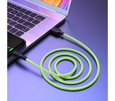 Кабель USB Hoco X21 Plus fluorescent microUSB 2.4A 1m зеленый 3005159