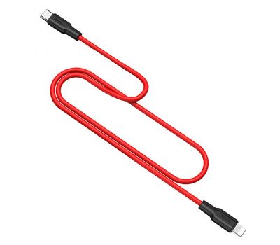 Кабель USB Hoco X21 Plus lightning Silicone PD20W 1m черный / красный 3005154