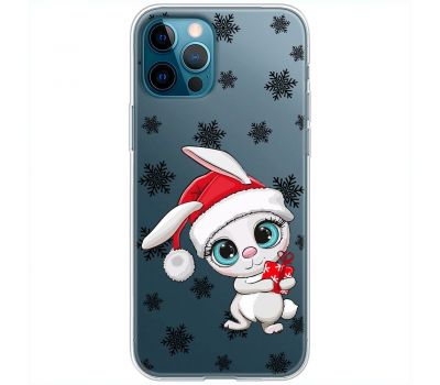 Чохол для iPhone 12 Pro MixCase Новий рік кролик у сніжинках