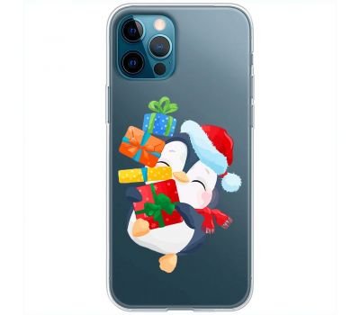 Чохол для iPhone 12 Pro MixCase Новий рік пінгвін із подарунками