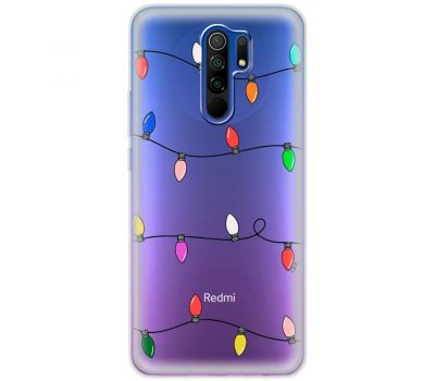 Чохол для Xiaomi Redmi 9 MixCase Новий рік кольорова гірлянда