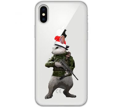 Чохол для iPhone X / Xs MixCase Новий рік кролик захисник