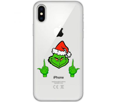 Чохол для iPhone X / Xs MixCase Новий рік Грінч проти Різдва