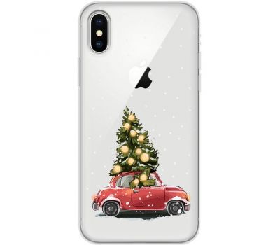 Чохол для iPhone X / Xs MixCase Новий рік ялинка їде додому