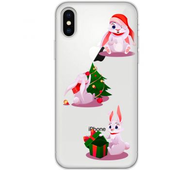 Чохол для iPhone X / Xs MixCase Новий рік символ року кролик