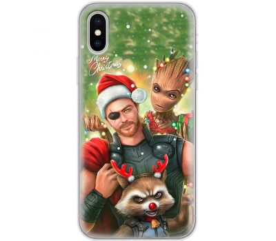 Чохол для iPhone X / Xs MixCase Новий рік новорічний Марвел