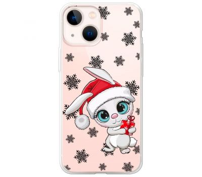 Чохол для iPhone 13 MixCase Новий рік кролик у сніжинках