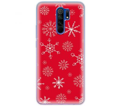 Чохол для Xiaomi Redmi 9 MixCase Новий рік паттерн сніжинки