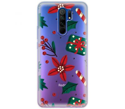 Чохол для Xiaomi Redmi 9 MixCase Новий рік патерн омела