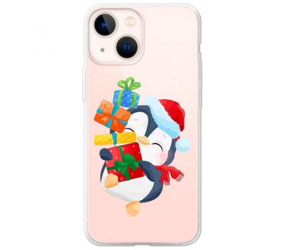 Чохол для iPhone 14 MixCase Новий рік пінгвін із подарунками