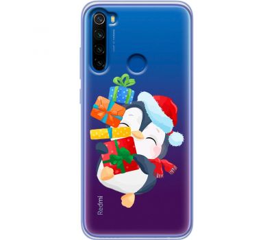 Чохол для Xiaomi Redmi Note 8T MixCase Новий рік пінгвін з подарунками