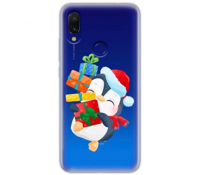 Чохол для Xiaomi Redmi 7 MixCase Новий рік пінгвін з подарунками