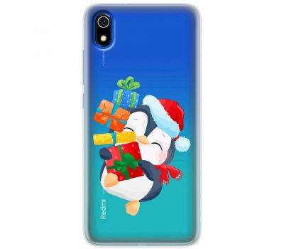 Чохол для Xiaomi Redmi 7A MixCase Новий рік пінгвін із подарунками