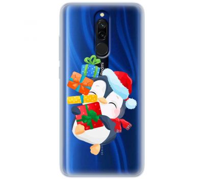 Чохол для Xiaomi Redmi 8 MixCase Новий рік пінгвін з подарунками