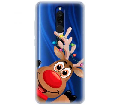 Чохол для Xiaomi Redmi 8 MixCase Новий рік олень у гірлянді