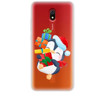 Чохол для Xiaomi Redmi 8A MixCase Новий рік пінгвін із подарунками