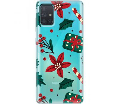 Чохол для Samsung Galaxy A71 (A715) MixCase Новий рік патерн омела