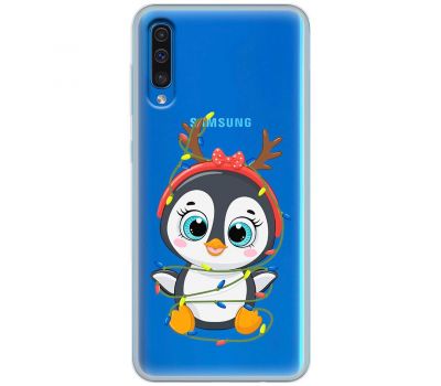 Чохол для Samsung Galaxy A50/A50s/A30s MixCase Новий рік пінгвін у гірлянді