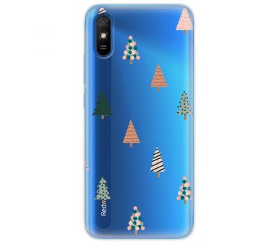 Чохол для Xiaomi Redmi 9A MixCase Новий рік патерн новорічні ялинки